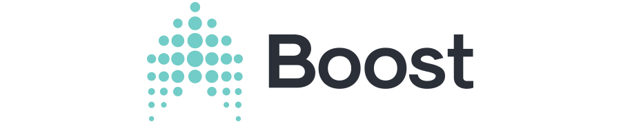 Logo of the RUSH eStore Boost plan, which allows brands to add an online platform to their channels with an eCommerce website.